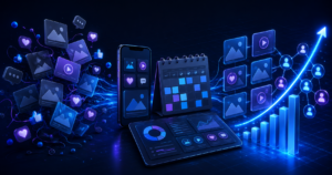 Organised social media content strategy driving business growth